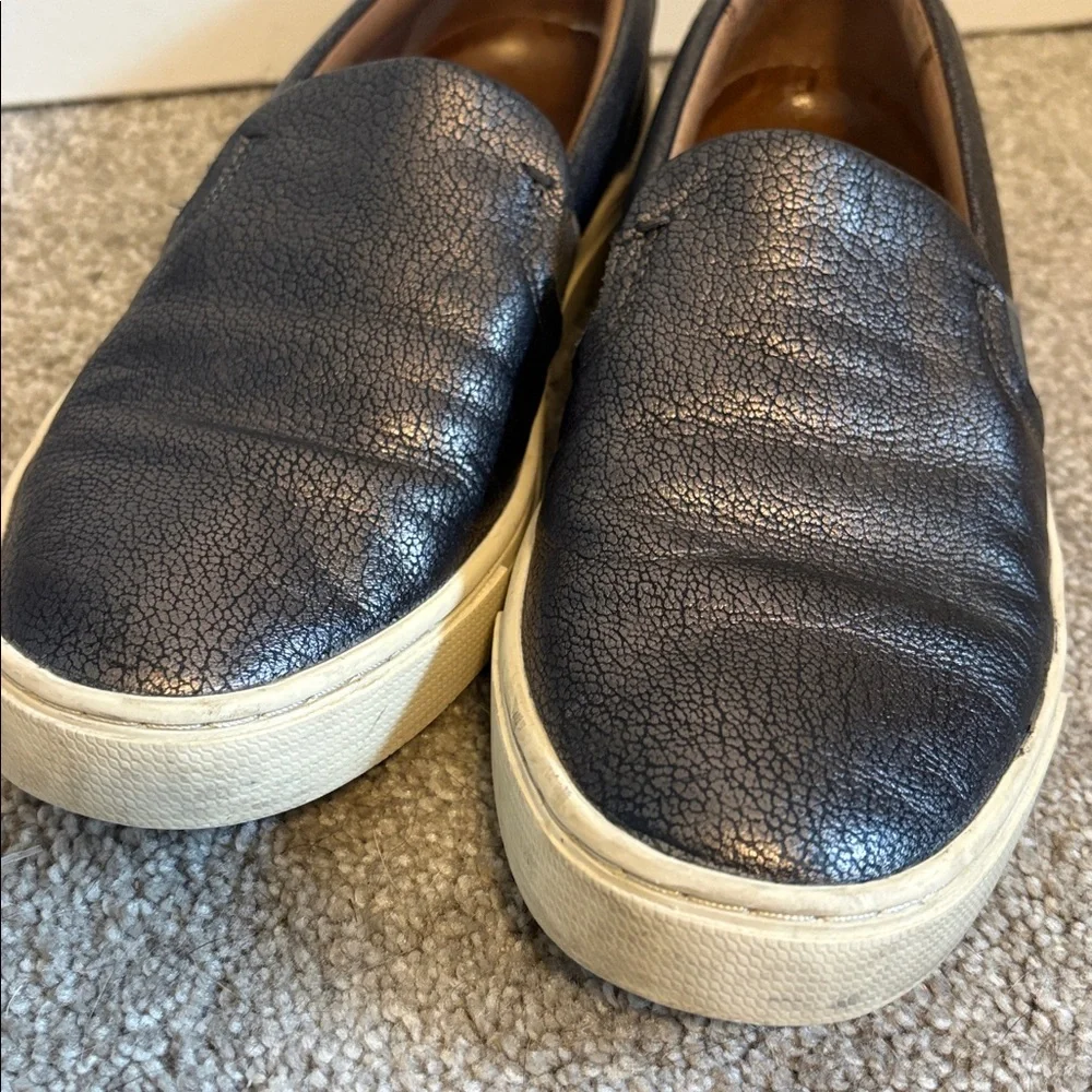 Frye Slip On Shoes Metallic Dark Gray
